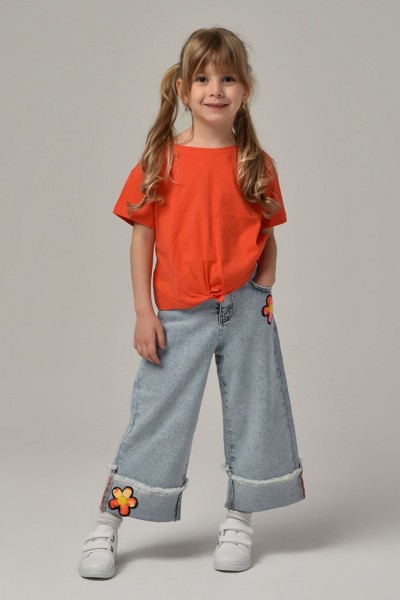 3-8 Yaş Modern Daisy Pantolon-Turuncu
