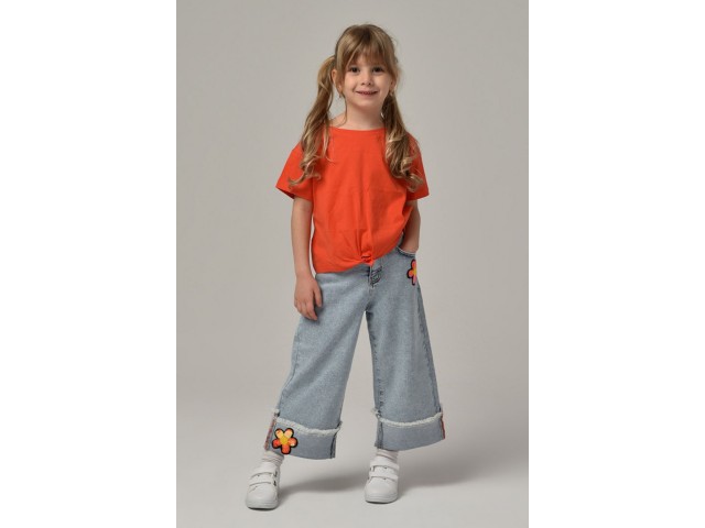 3-8 Yaş Modern Daisy Pantolon-Turuncu