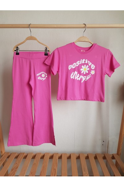 - 4-9 Yaş Positive Energy Kız Çocuk Takım - Fuşya