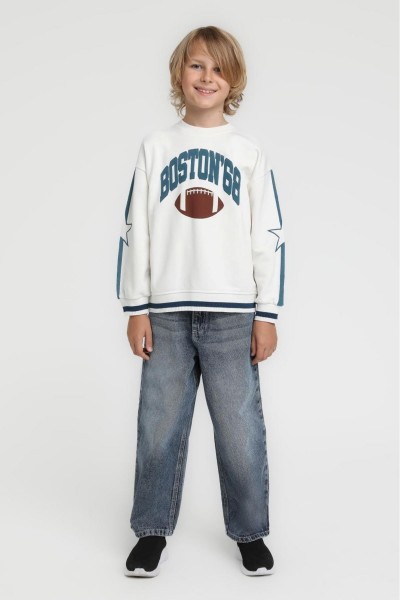 < 4-14 Yaş Erkek Çocuk Boston Pulse Sweat - Ekru