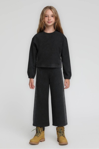 * 4-9 Yaş Kız Çocuk Twlight Spark Takım-Siyah