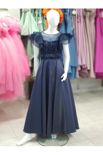 10-15 Yaş Kız Çocuk Abiye Elbise - Lacivert