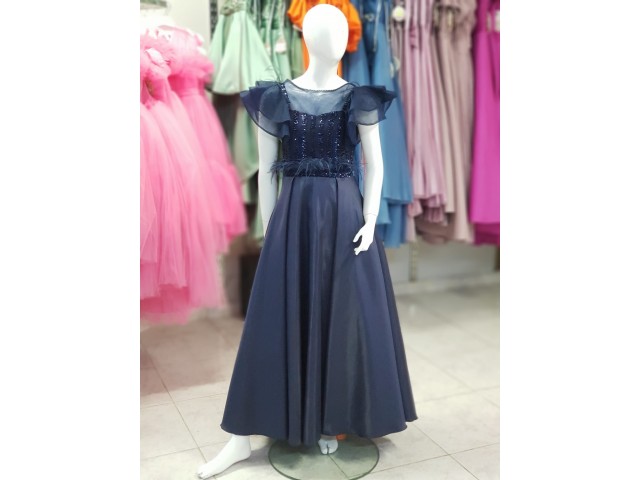 10-15 Yaş Kız Çocuk Abiye Elbise - Lacivert