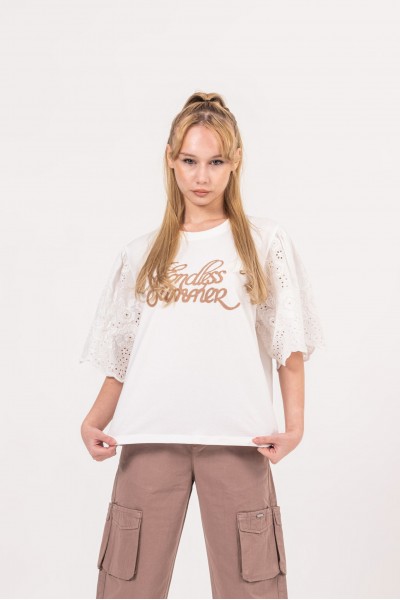 - 8-14 Yaş Kız Çocuk Fisto Kollu Tshirt 