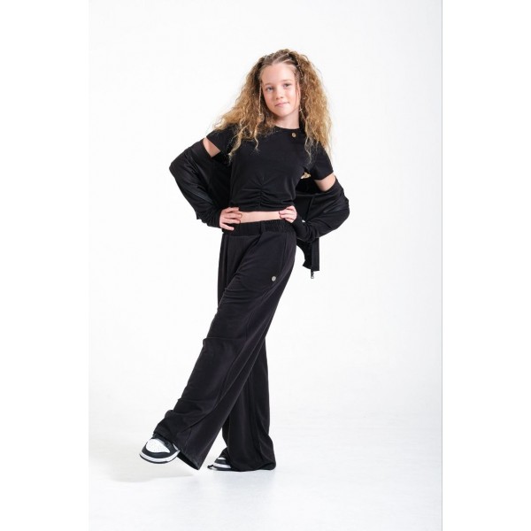 < 8-15 Yaş Kız Çocuk Oyso Pantolon - Siyah