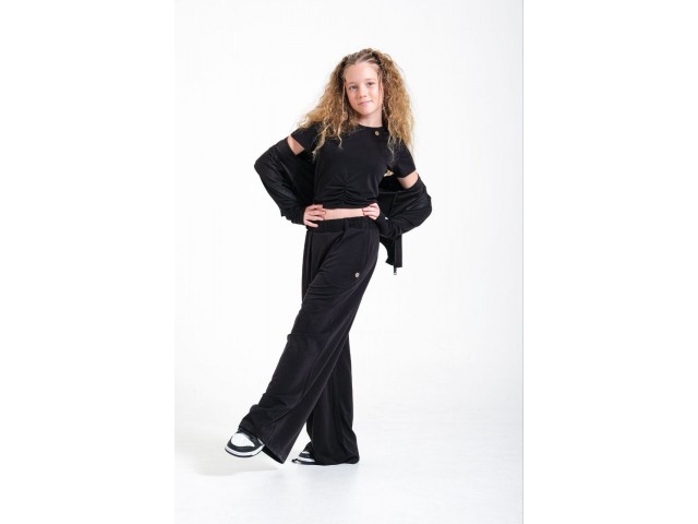 < 8-15 Yaş Kız Çocuk Oyso Pantolon - Siyah