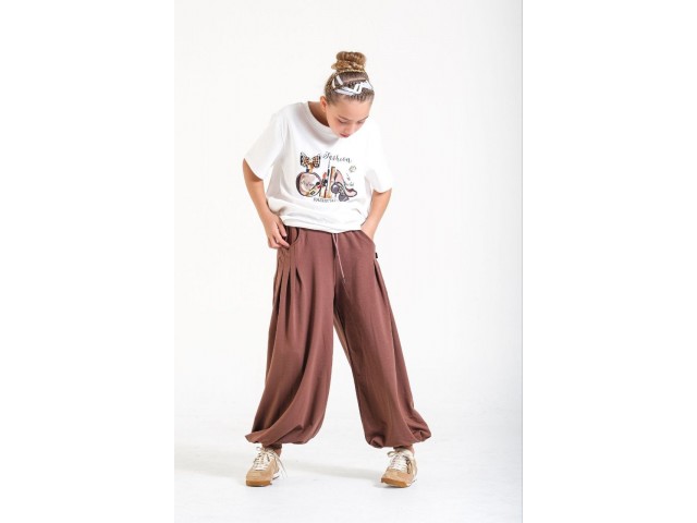 < 8-15 Yaş Kız Çocuk Fashion Tshirt - Ekru