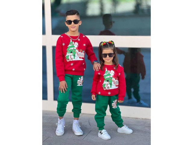 3-10 Yaş New Year Şardonlu Takım - Kırmızı