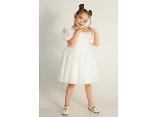 - 3-8 Yaş Kız Çocuk Fisto Kısa Kollu Elbise