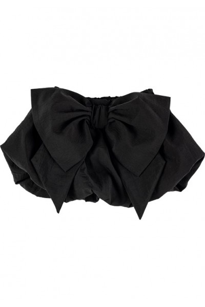 < 2-8 Yaş Kız Çocuk Fiyonk Detaylı Balon Etek - Siyah