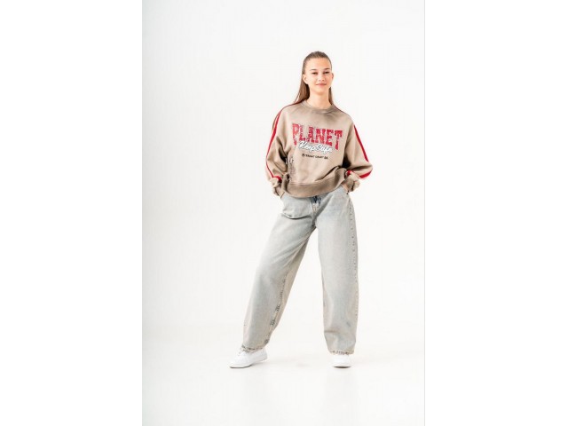 * 9-15 Yaş Kız Çocuk Mom Jean - Tint 