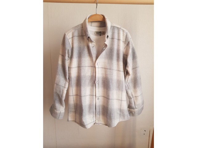 5-14 Yaş Erkek Çocuk Ekose Oduncu Gömlek - Gri