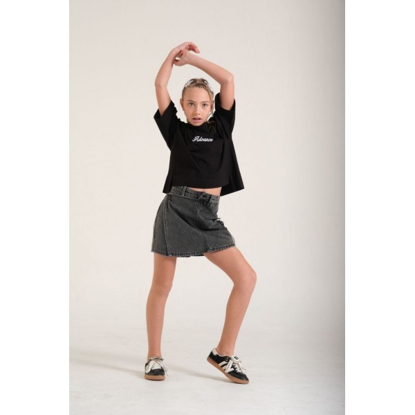 < 8-15 Yaş Kız Çocuk Advance Tshirt - Siyah