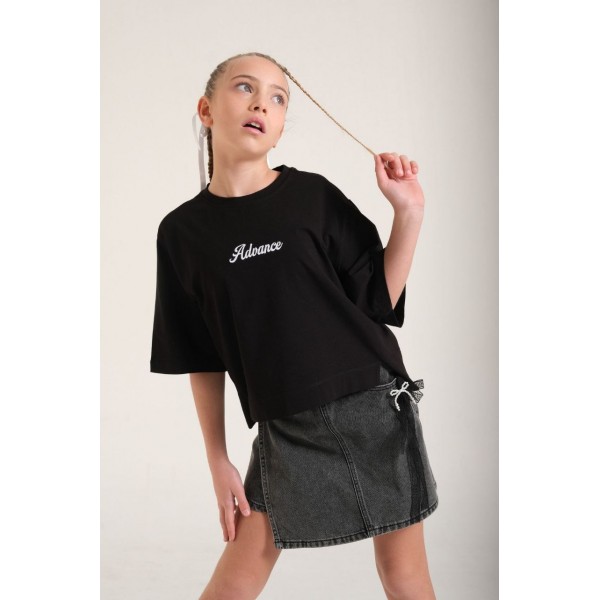 < 8-15 Yaş Kız Çocuk Advance Tshirt - Siyah