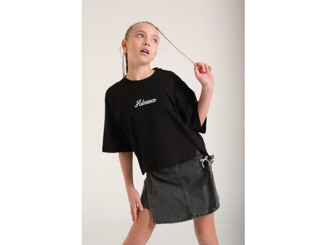 < 8-15 Yaş Kız Çocuk Advance Tshirt - Siyah