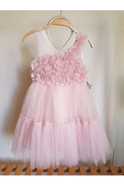 6-10 Yaş Kız Çocuk Abiye Elbise - Pembe 