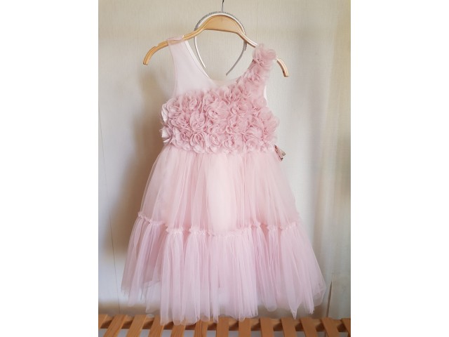 6-10 Yaş Kız Çocuk Abiye Elbise - Pembe 