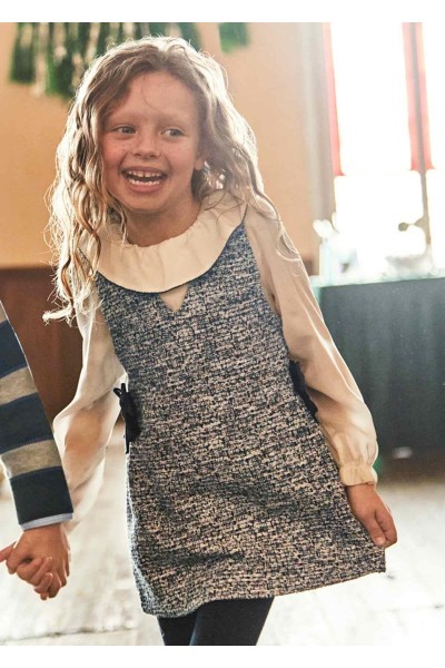 < 3-10 Yaş Kız Çocuk İkili Elbise - Mavi