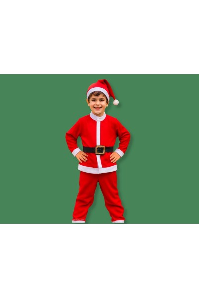 4-8 Yaş Erkek Çocuk New Year Kostüm - Kırmızı