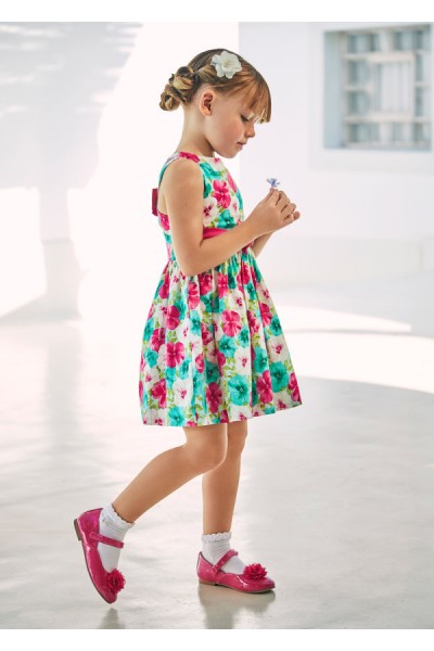 3-9 Yaş Kız Çocuk Mayoral Çiçekli Elbise