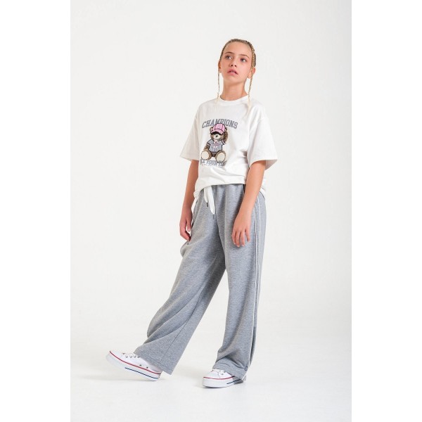 < 8-15 Yaş Kız Çocuk Champion Tshirt - Ekru