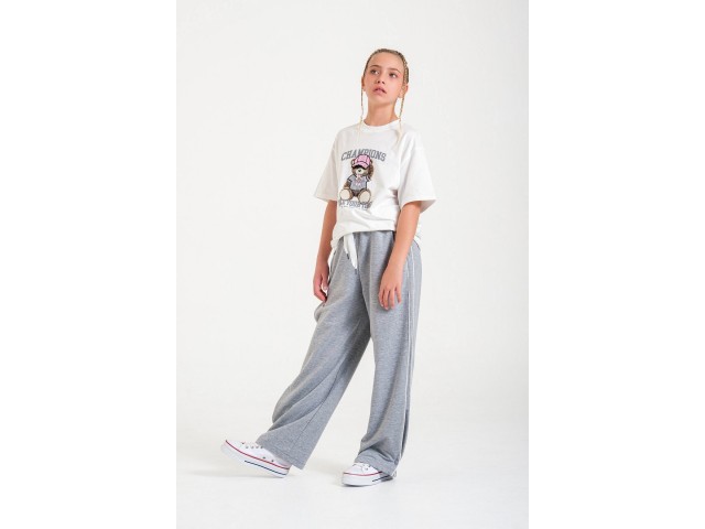 < 8-15 Yaş Kız Çocuk Champion Tshirt - Ekru