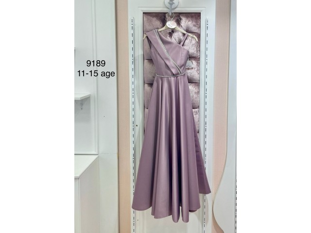 10-15 Yaş Kız Çocuk Saten Abiye Elbise 