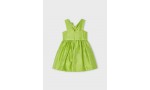 3-9 Yaş Kız Çocuk Mayoral Simli Tafta Elbise - Fıstık Yeşil
