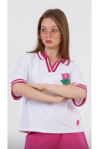 10-15 Yaş Kız Çocuk Yakalı Tshirt