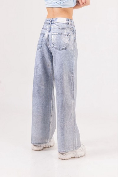 - 8-14 Yaş Kız Çocuk Varak Detaylı Jean 