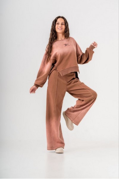 * 9-15 Yaş Kız Çocuk Batik Eşofman Takım - Kiremit