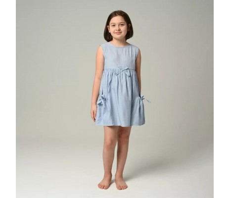 3-8 Yaş Silverty Kız Çocuk Elbise - Mavi