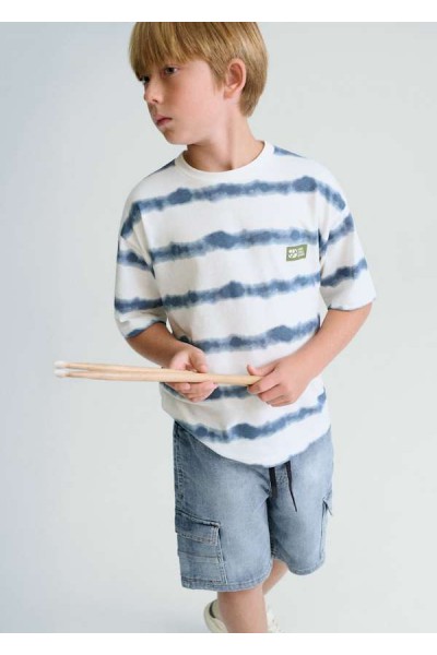 < 10-16 Yaş Erkek Beli Lastikli Çocuk Denim Şort 